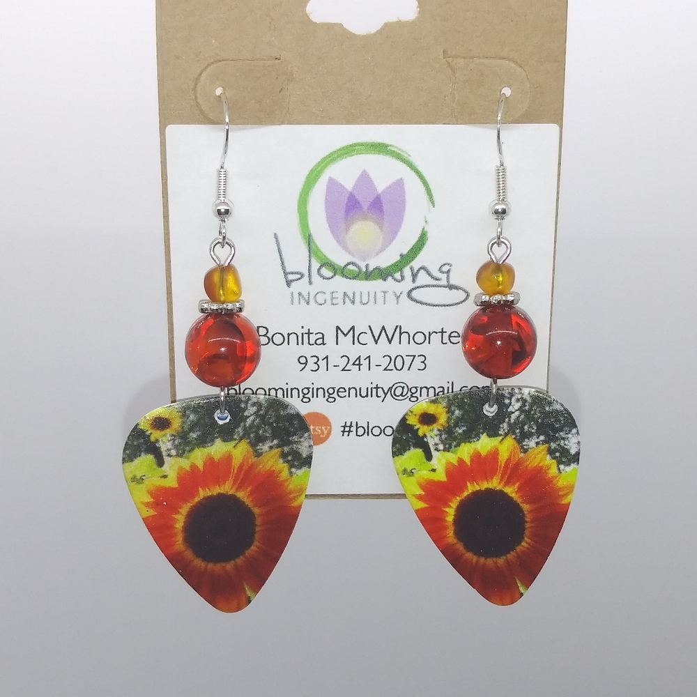 Guitar Pick Dangle Earrings